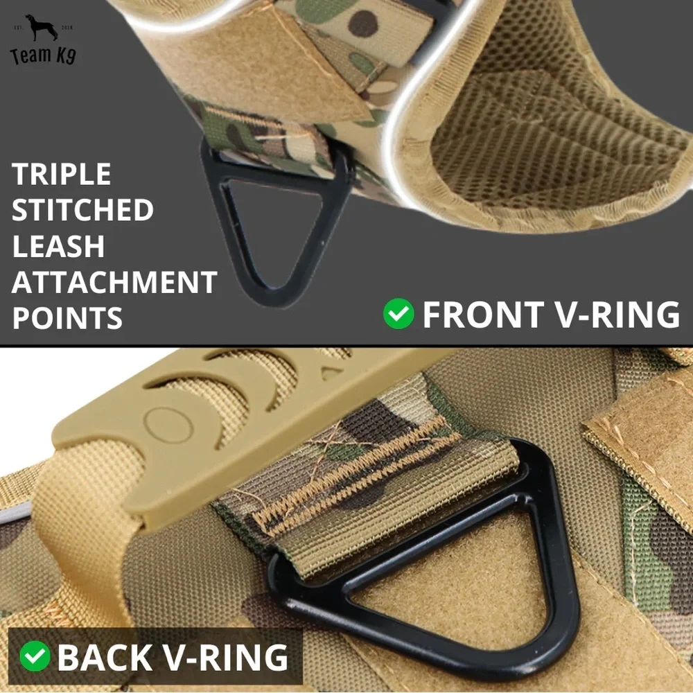 Tactical Dog Harness No Pull K9 Vest Small Orange Reflective Handle Heavy Duty